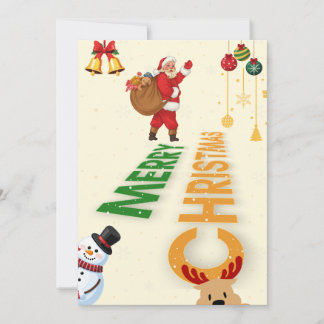 Prettig kerstfeest Retro Kerstman Sneeuwman Vakant Feestdagenkaart