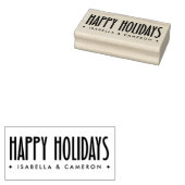 Prettig kerstfeest retro lettertype aangepaste naa rubberstempel (Gestempeld)