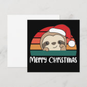 Prettig kerstfeest Retro luiaard kerst uitnodiging (Voorkant / Achterkant)