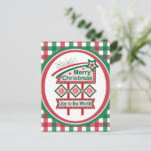 Prettig kerstfeest Retro Marquee – Vreugde voor de Briefkaart (Staand voorkant)