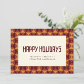 Prettig kerstfeest Retro mid century patroon Feestdagenkaart (Staand voorkant)