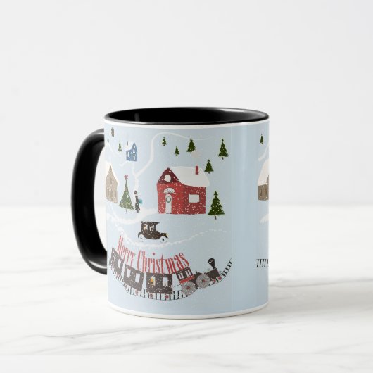 Prettig kerstfeest, retro mok (Voorkant links)