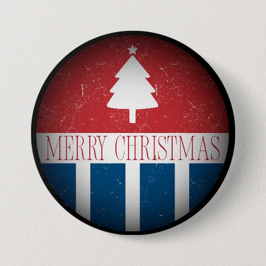 Prettig kerstfeest Retro Patriottisch Ronde Button 7,6 Cm (Voorkant)