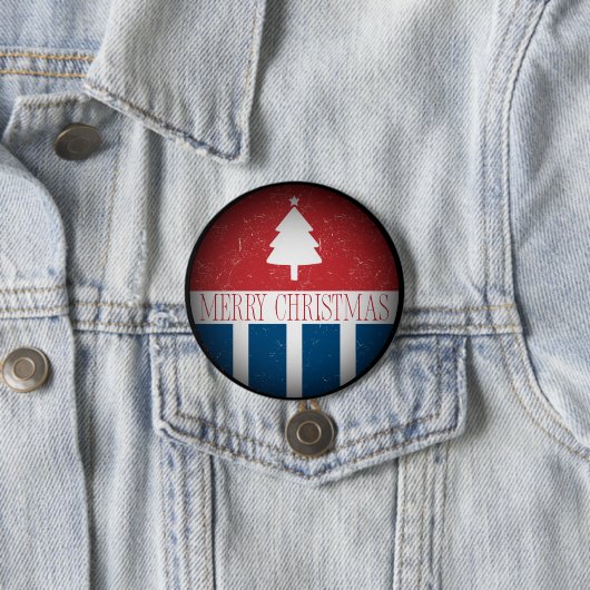 Prettig kerstfeest Retro Patriottisch  Ronde Button 7,6 Cm (In situ)