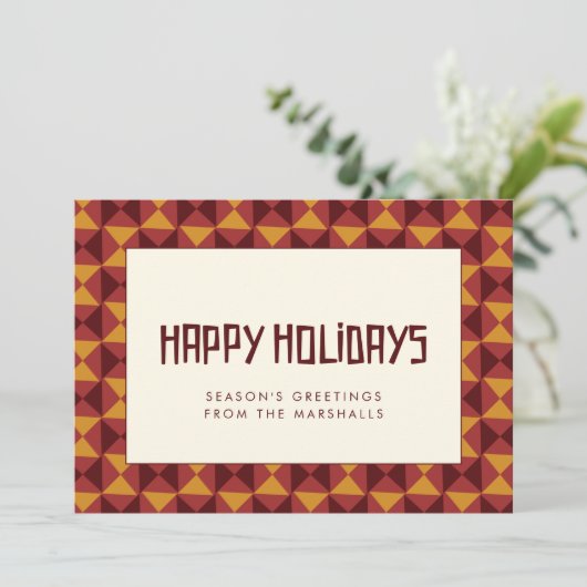 Prettig kerstfeest Retro patroon uit het midden va Feestdagenkaart (Staand voorkant)