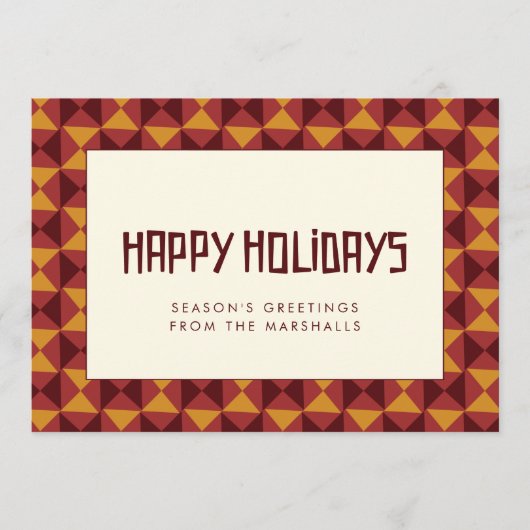 Prettig kerstfeest Retro patroon uit het midden va Feestdagenkaart (Voorkant)