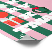 Prettig Kerstfeest | Retro Preppy Kerst Kunst Poster (Hoek)