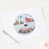 Prettig kerstfeest, retro ronde sticker (Envelop)