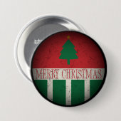 Prettig kerstfeest Retro Rood Groen Ronde Button 7,6 Cm (Voorkant /achterkant)