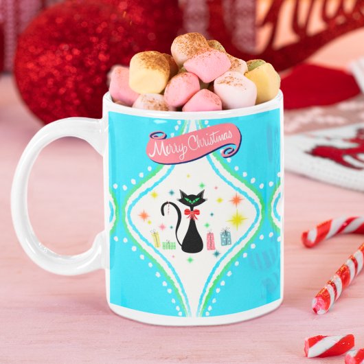 Prettig kerstfeest Retro Siamese Kat Koffiemok