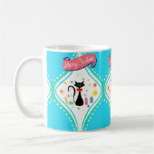 Prettig kerstfeest Retro Siamese Kat Koffiemok (Links)