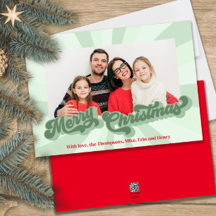 Prettig kerstfeest Retro typografie Multi foto  Feestdagenkaart