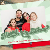 Prettig kerstfeest Retro typografie Multi foto  Feestdagenkaart