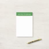 Prettig kerstfeest Retro typografie op groen Post-it® Notes (Op bureau)