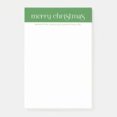 Prettig kerstfeest Retro typografie op groen Post-it® Notes (Voorkant)