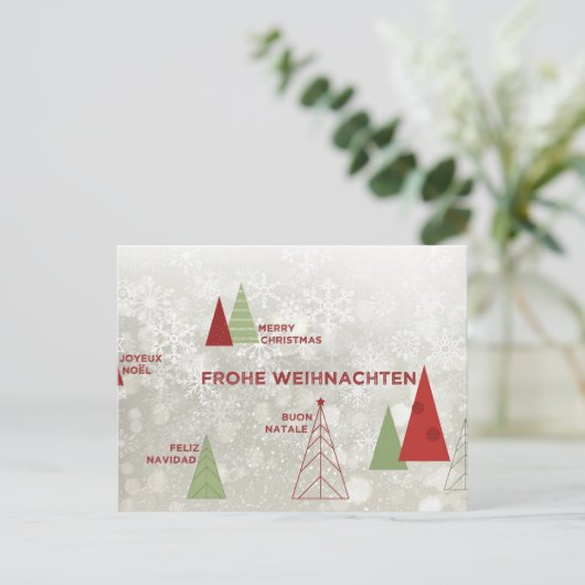 Prettig Kerstfeest Retro Vakantie Briefkaart (Staand voorkant)