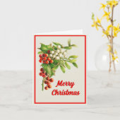 Prettig kerstfeest Retro wenskaart voor de feestda Kaart (Gele Bloem)