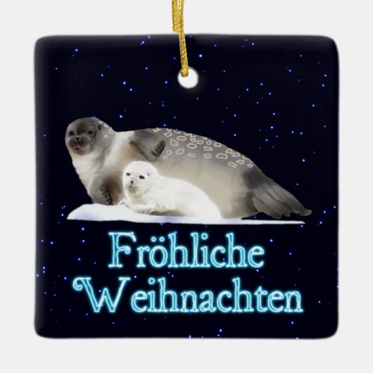 Prettig Kerstfeest - Ringelrob Keramisch Ornament (Voorkant)