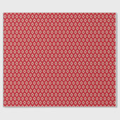 Prettig Kerstfeest Rode Argyle Diamantvormen Cadeaupapier (Vlak)