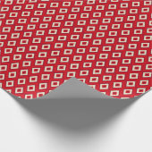 Prettig Kerstfeest Rode Argyle Diamantvormen Cadeaupapier (Hoek)
