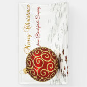 Prettig kerstfeest, Rode Bal, Sterren Spandoek (Verticaal)