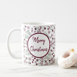 Prettig kerstfeest rode bessen  koffiemok