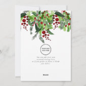 Prettig Kerstfeest Rode Bessen Zakelijk Logo Feestdagenkaart (Achterkant)