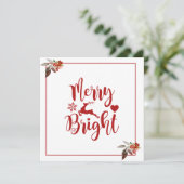Prettig kerstfeest rode bloemrijke vakantie plat k (Staand voorkant)