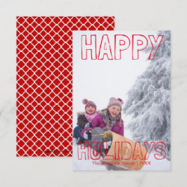 Prettig Kerstfeest Rode Blok - 3x5 Kerstkaart Kaart