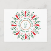 Prettig kerstfeest Rode Chilipeper Feestdagenkaart (Voorkant)