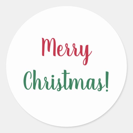 Prettig kerstfeest Rode en Groene Script Typografi Ronde Sticker (Voorkant)