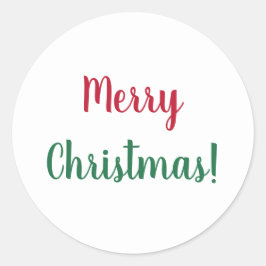 Prettig kerstfeest Rode en Groene Script Typografi Ronde Sticker