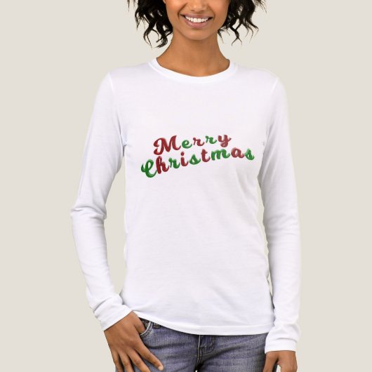 Prettig kerstfeest, rode en groene vakantie script Tri-Blend shirt (Voorkant volledig)