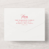 Prettig kerstfeest rode familie update drievoudige all in one uitnodiging (Achterkant)