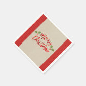 Prettig kerstfeest Rode Faux Folie Moderne Script  Servet (Hoek)