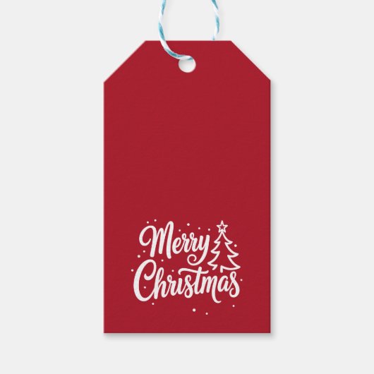 Prettig kerstfeest Rode feestdagen Cadeaulabel (Voorkant)