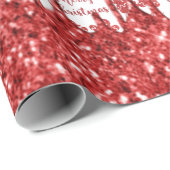 Prettig kerstfeest rode glitters cadeaupapier (Rol Hoek)