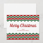 Prettig kerstfeest Rode groene golf strepen Briefkaart (Voorkant / Achterkant)
