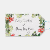 Prettig kerstfeest Rode hulst moderne script Cadeaulabel (Voorkant (Horizontaal))