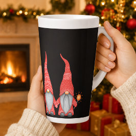 Prettig kerstfeest Rode Kabouters Zwarte Latte Mok