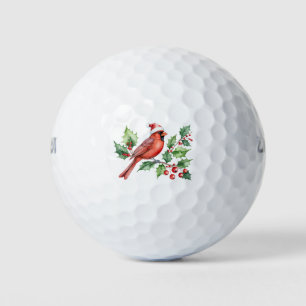 Prettig kerstfeest Rode Kardinaal & Bessen Golfballen