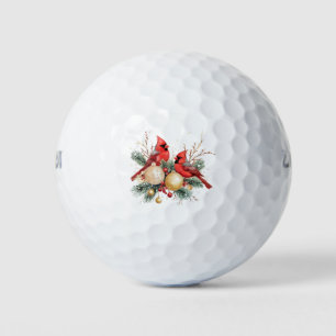 Prettig kerstfeest Rode Kardinaal & Bessen Golfballen