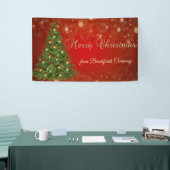 Prettig kerstfeest, Rode ,Kerstboom Spandoek (Beurs)
