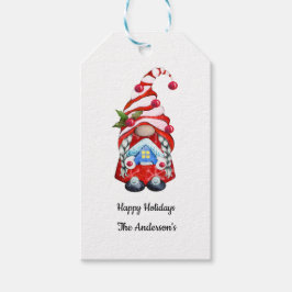 Prettig Kerstfeest Rode Kerstkabouter Cadeaulabel