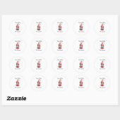 Prettig Kerstfeest Rode Kerstkabouter Ronde Sticker (Vel)