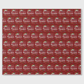 Prettig kerstfeest Rode Kerstman Hoed Rendier Kers Cadeaupapier (Vlak)
