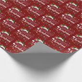 Prettig kerstfeest Rode Kerstman Hoed Rendier Kers Cadeaupapier (Hoek)