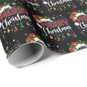 Prettig kerstfeest Rode Kerstman Hoed Rendier Kers Cadeaupapier