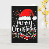 Prettig kerstfeest Rode Kerstman Hoed Rendier Kers Kaart (Gele Bloem)