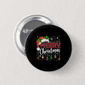 Prettig kerstfeest Rode Kerstman Hoed Rendier Kers Ronde Button 5,7 Cm (Voorkant /achterkant)